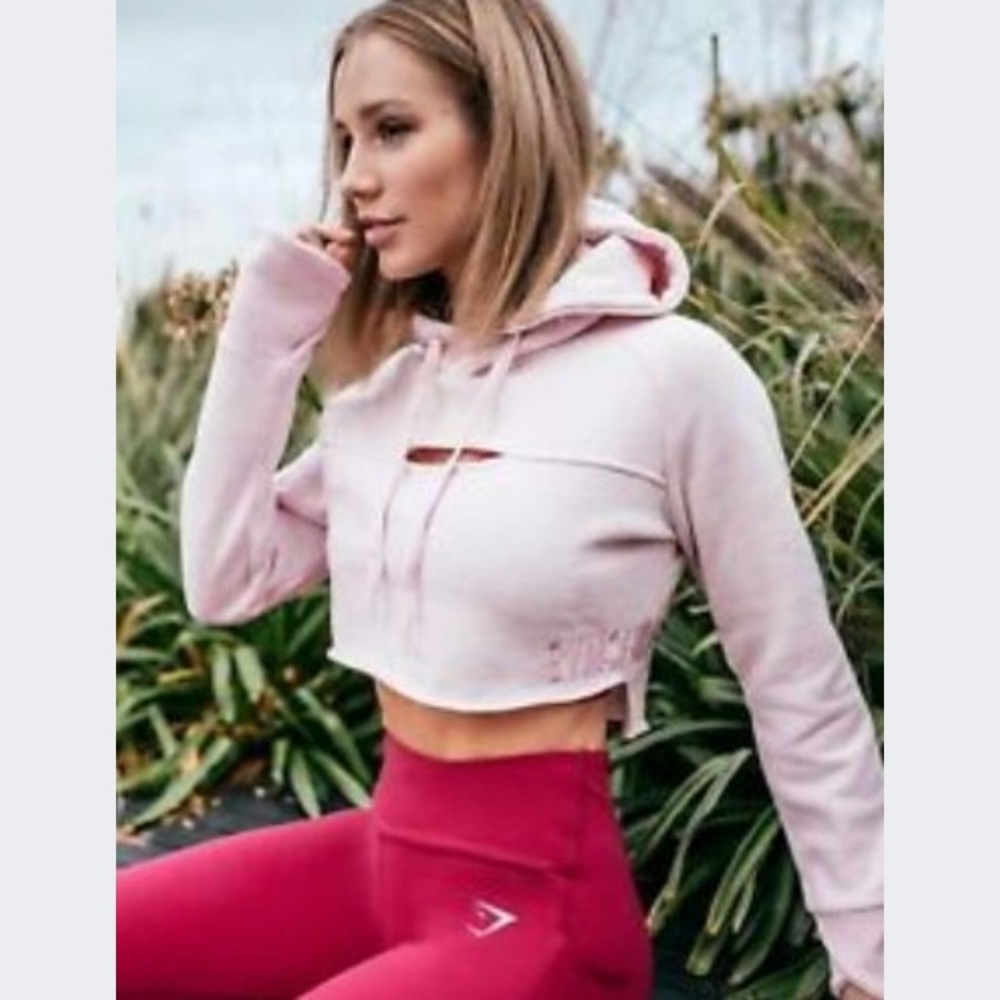 Gymshark Raw Edge Pink Hoodie
